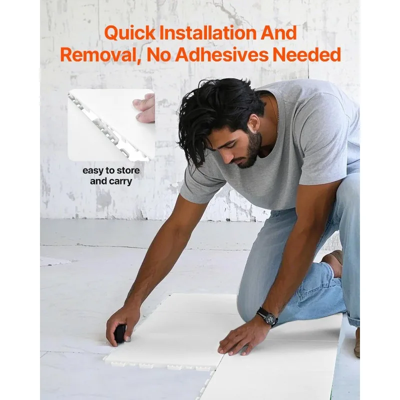 Dryland Tiles for Hockey Floor Mat, 12.4 x 12.4 in Interlocking Versatile Training Surface, 8 PCS Interlocking PP Puzzle Dance