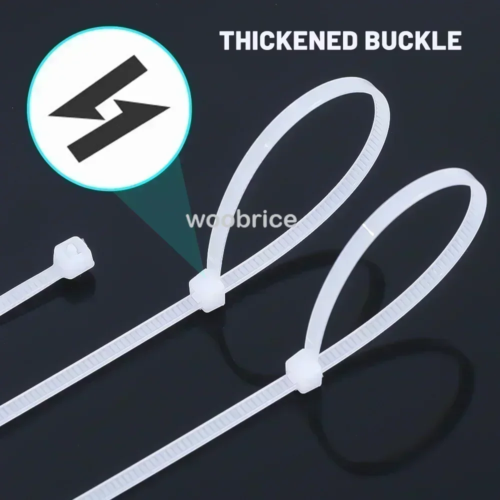 500/100개 플라스틱 나일론 케이블 타이 셀프락킹 코드 타이 스트랩 조절 가능한 케이블 고정 루프 가정 사무실 와이어 지퍼 타이