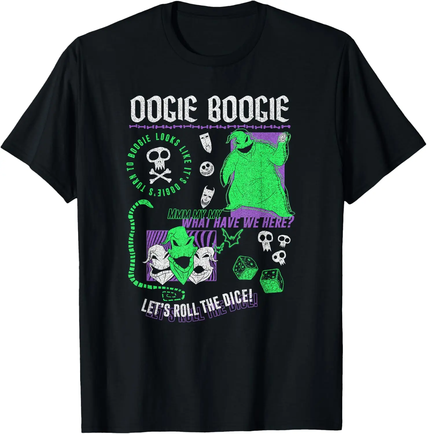 The Nightmare Before Christmas Oogie Boogie Poster T-Shirt Halloween Cotton Short-Sleeve Tee: Fun, Stylish, Breathable, and Casual