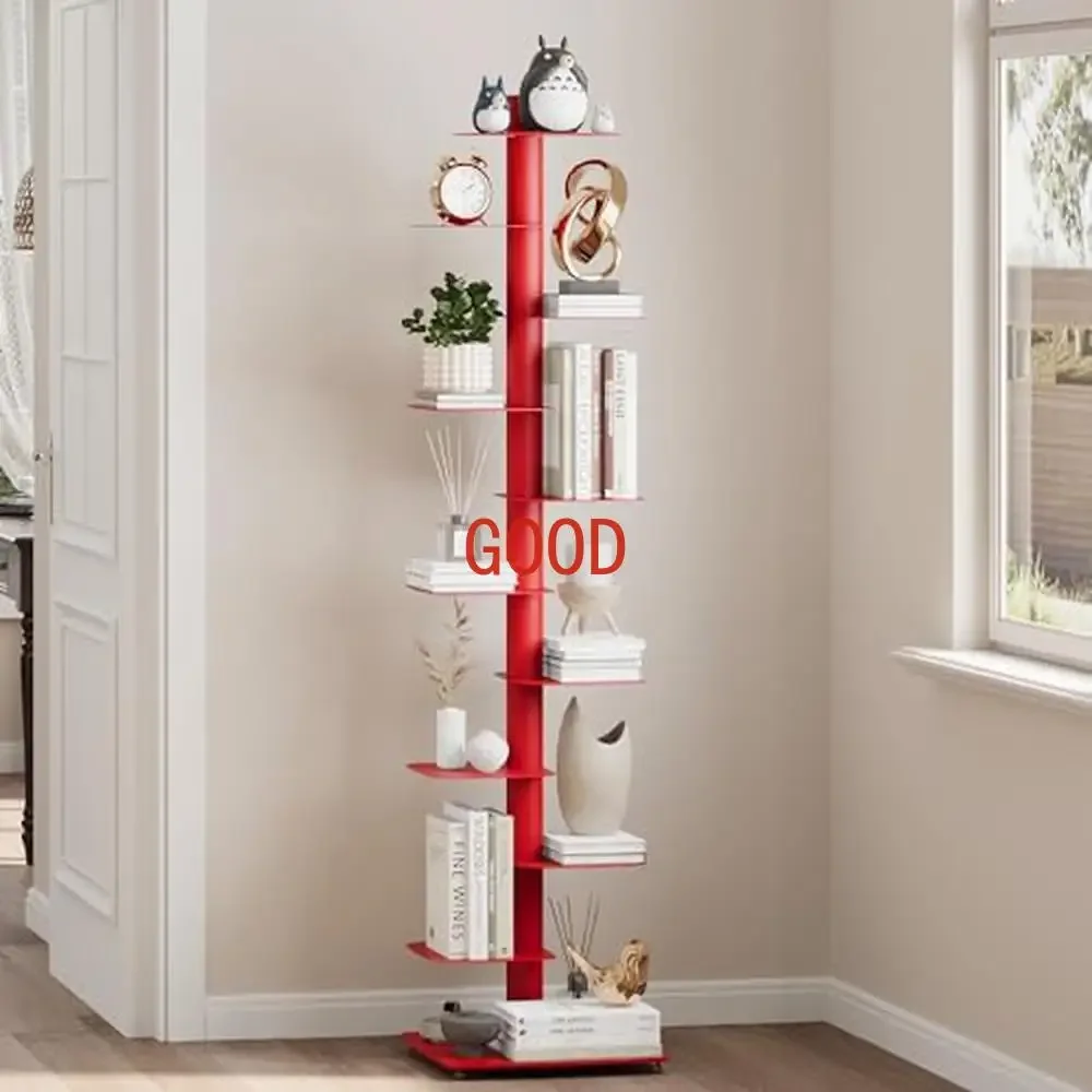 Vertical 11-Tier Metal Bookshelf Tower Organizers Study Display Shelf Storage Durable Innovative Design  Shelves Suitable