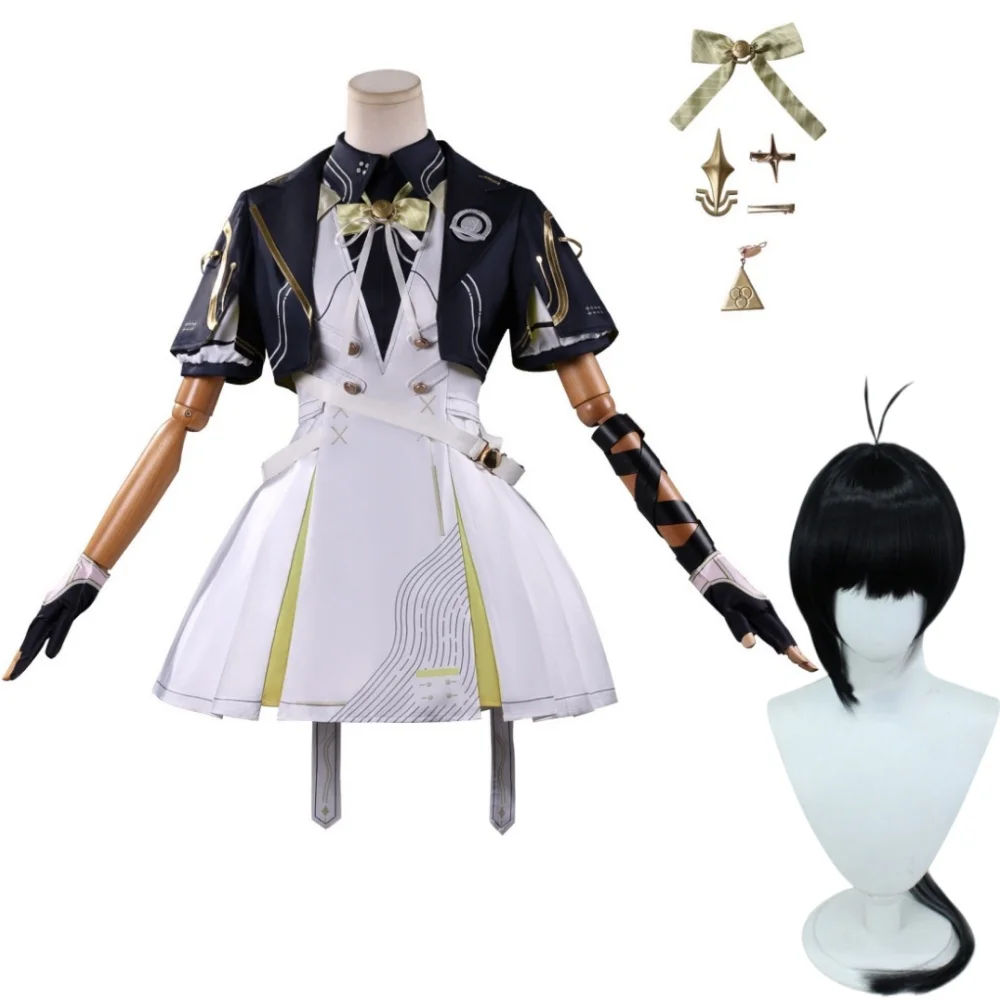 

Female Rover Cosplay Costume Wuthering Waves Female Rover Top Dress Gloves Headwear Earrings Halloween Christmas Suits