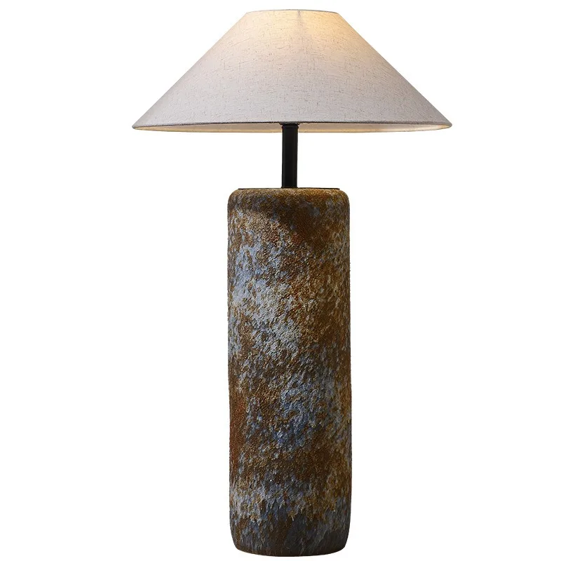 Wabi-sabi Japanese-style pottery pot living room floor lamp, hotel designer homestay retro Zen-style bedroom ceramic