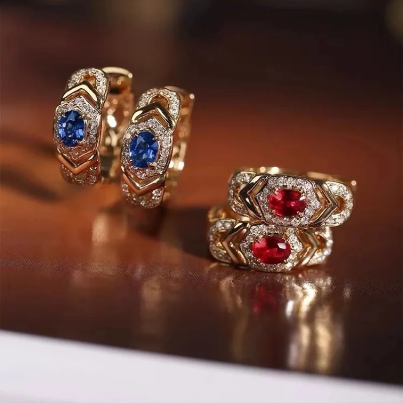 Exclusive and Exquisite Women's Stud Earrings with Zircon for High-end Occasions