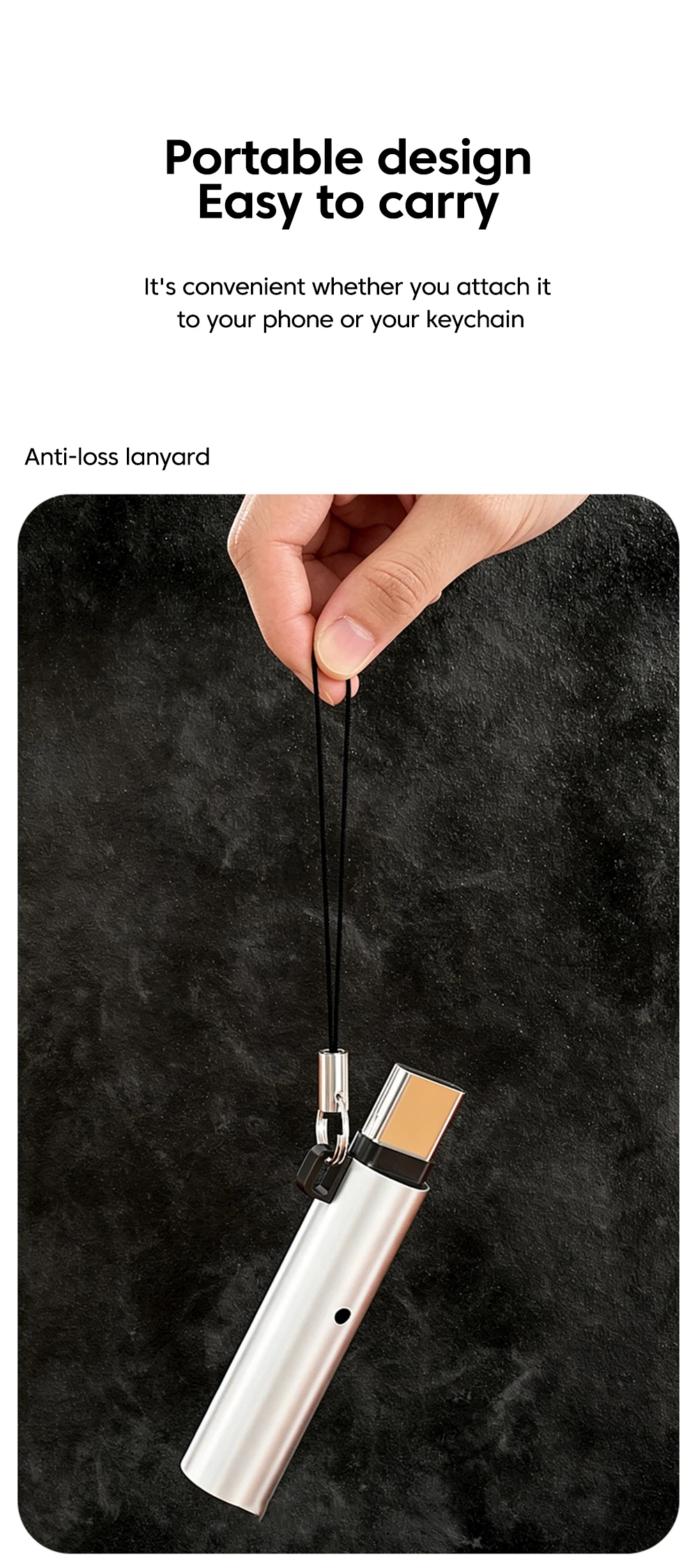 Typ-C Gehäuse Tragbare Luftpumpe Zigarettenanzünder Mini Luftblas-Zigarettenanzünder Outdoor Sicherheits-USB-C-Adapter für iPhone 17 – Detail 4