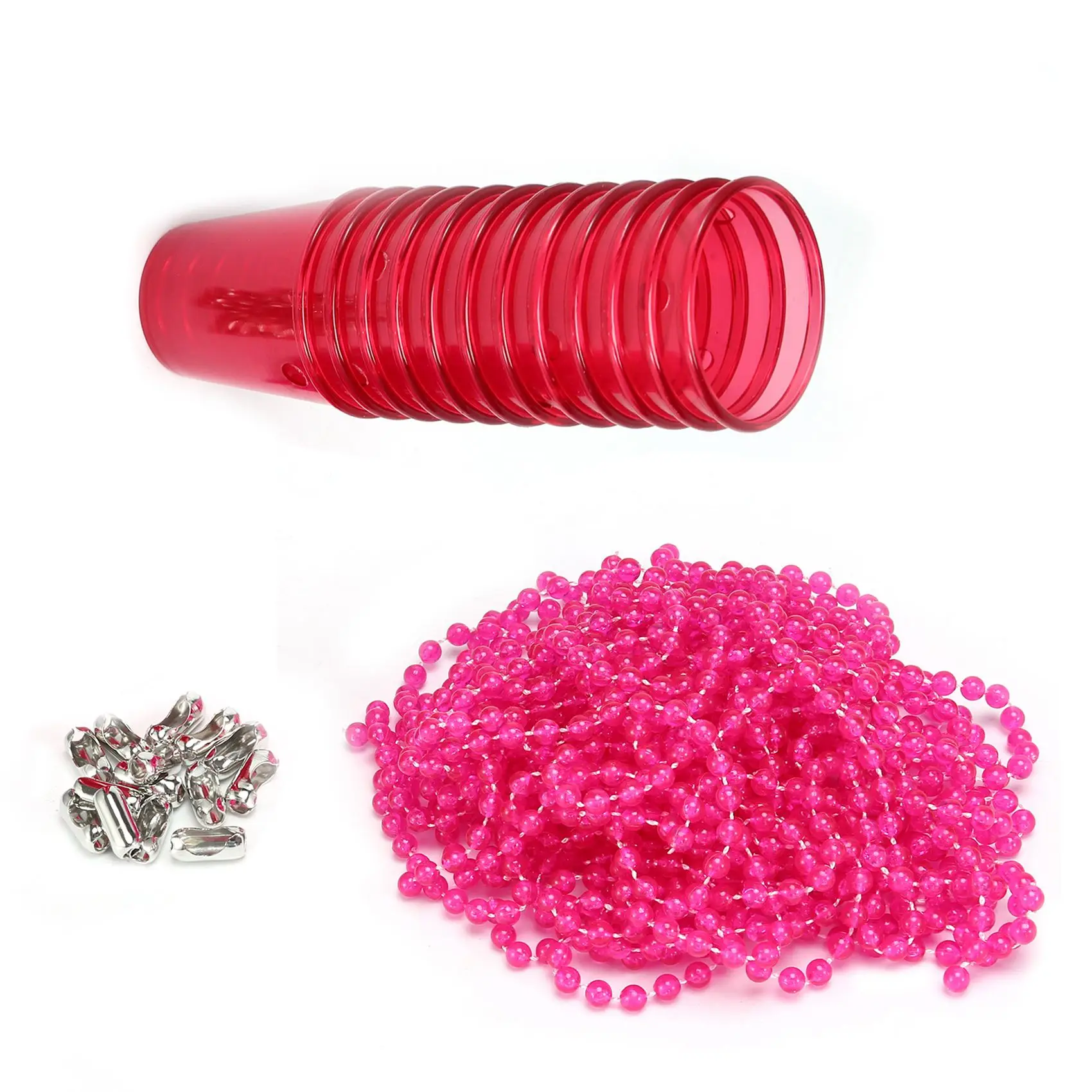 Bachelorette Prom Party Supplies 12Pcs Plastic Transparent Bead Chain Cup Party Bead Necklace Wine Glass-AA98