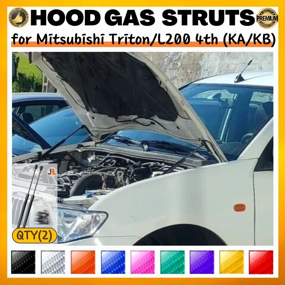 

Qty(2) Hood Struts for Mitsubishi Triton L200 4th (KA/KB) 2005-2015 Front Bonnet Modify Gas Springs Shock Absorbers Lift Support