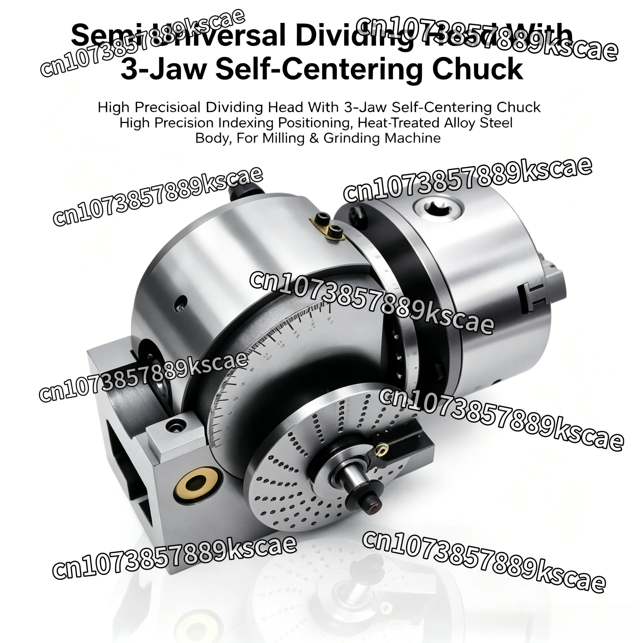 High Precision Semi Universal Indexing Head 125mm 3 Jaw Chuck Universal Milling Processing Tool