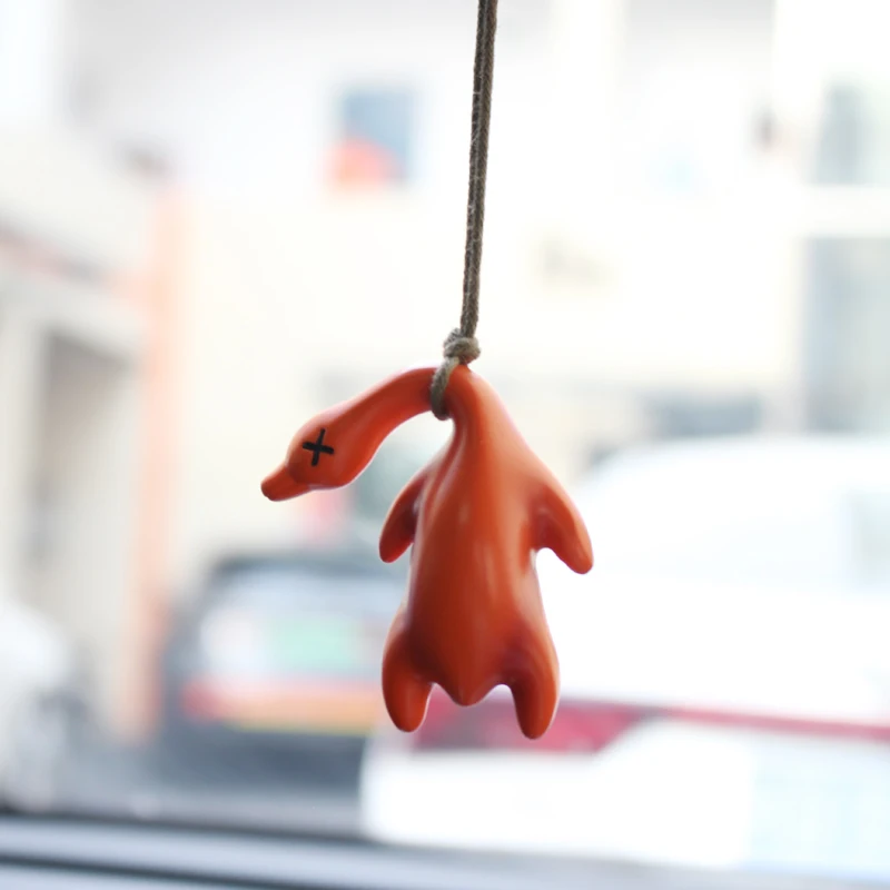 

Gypsum Anime Roasted Duck Car Mirror Pendant Cartoon Cute Auto Interior Decoration Pendant For Car Products Interior Accessories