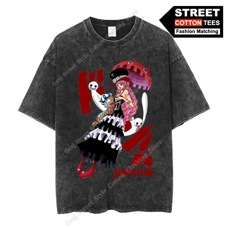 

Princess Mononoke - Perona T Shirt ONE PIECE Anime Peripheral Clothing y2k Hip Hop Street styl Short Sleeve Cotton Washed Tees