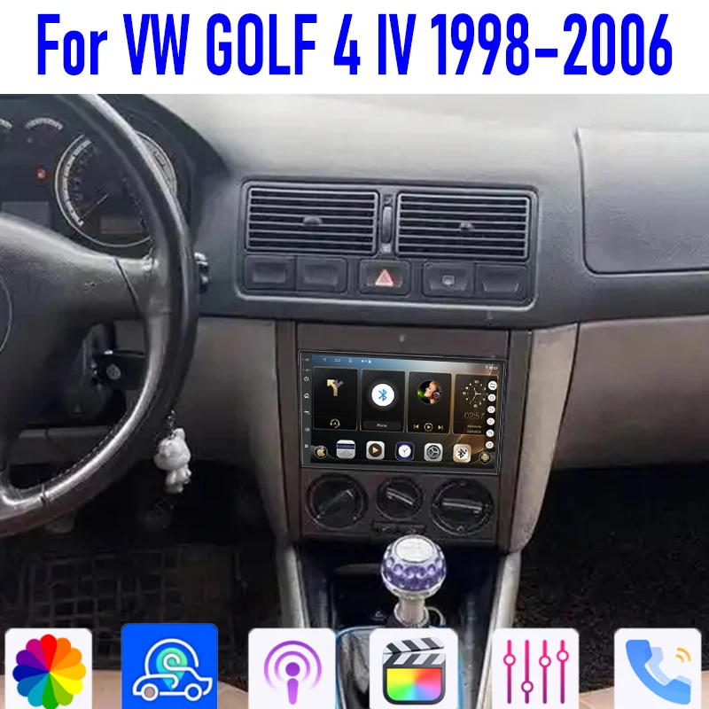 

GPS 7" For VW GOLF 4IV 1999-2001 Car Stereo Radio Wireless Carplay Android 15 Auto Head Unit Intelligent System WIFI Navi 64GB