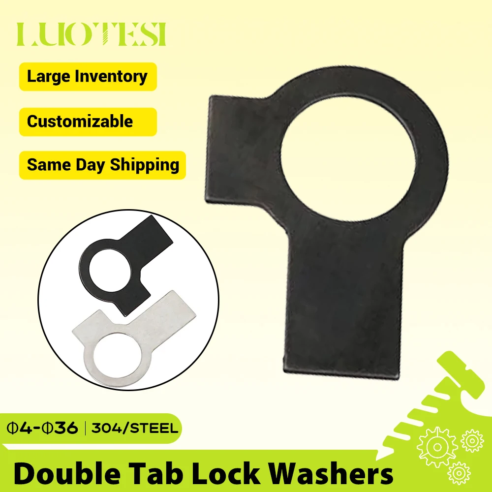 Double Lug Gasket Tab Washer 304 Stainless Steel Black Carbon Steel M4 M5 M6 M8 M10M12M14 M16 M20 M22 M24 Double Tap Lock Washer