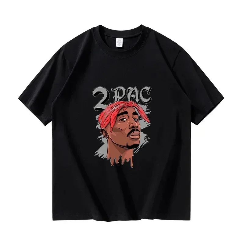 2024 Rapper Tupac 2Pac graphic t fashion high quality short sleeves tshirt oversize hip hop streetwear MEN\'S cotton T-shirt