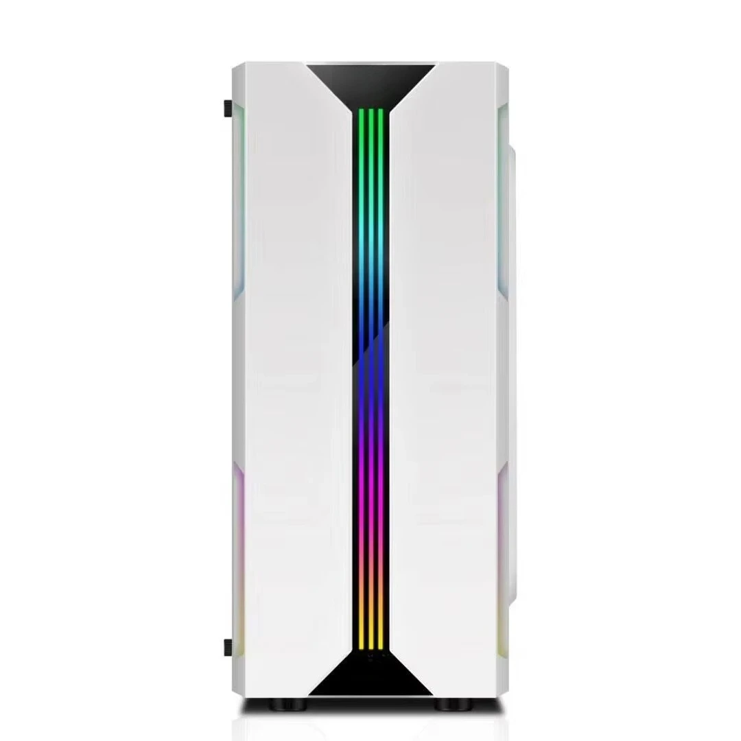 In‑Stock Desktop Gaming Shell, Mid‑Tower, Clear Glass Side Window, Multicolor RGB LED, USB 3.0 Port, Cable‑Routing Support