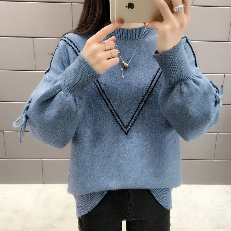 

Autumn Winter Thick Sweaters Women Pullovers Casual Long Sleeve Korean Y2k Clothes Loose Tops Streetwear Knitwear Red Sweater