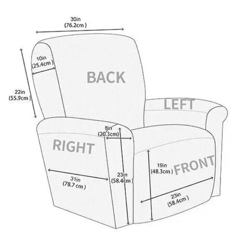 1 Seater Elastic Recliner Sofa Cover Printed Slipcover Chair Sofa Protector Relax Armchair Stretch Couch Covers for Living Room
