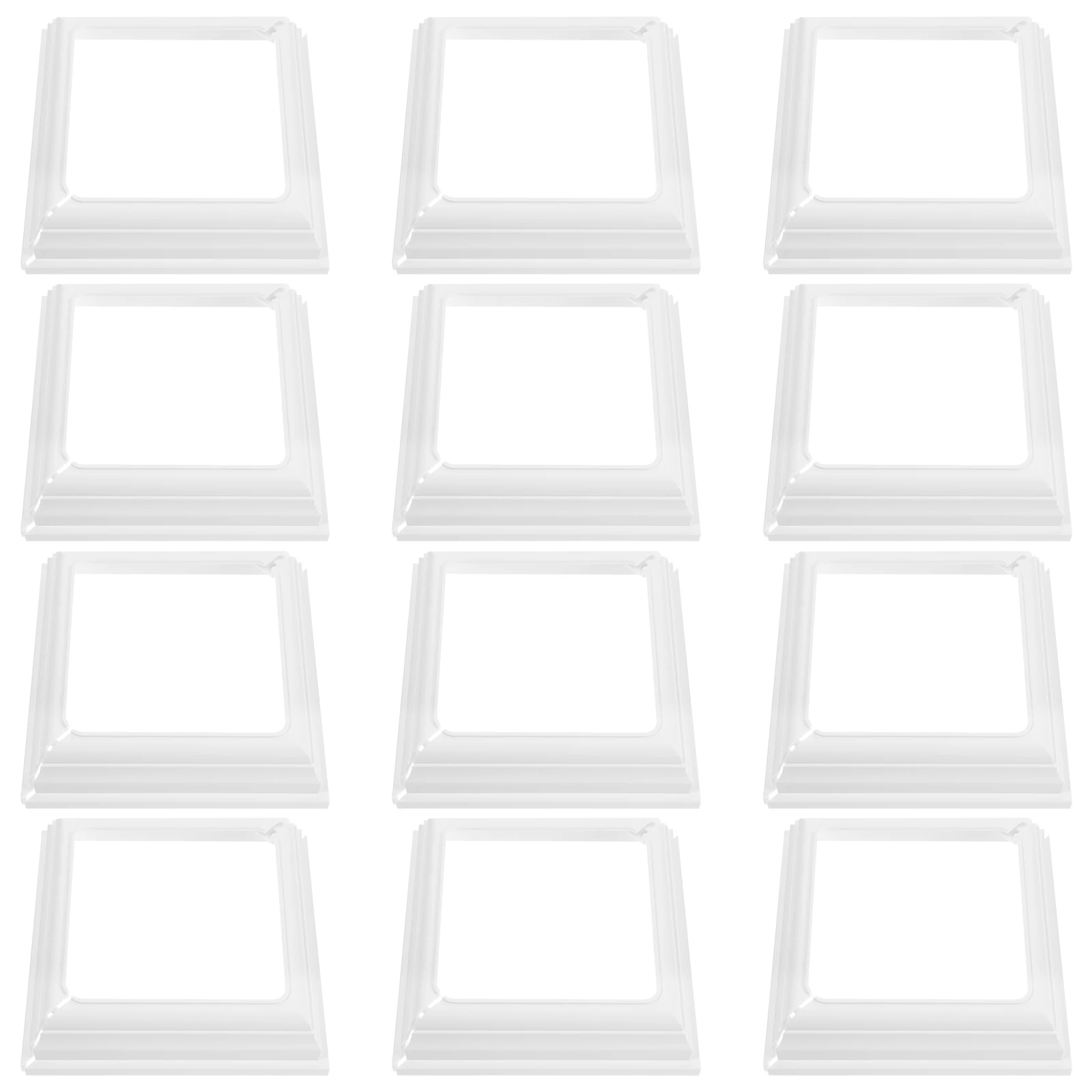 

12pcs Plastic Split Style White Column Wraps Porch Deck Post Sleeve Base Cover Fence Parts Split Base Decorative