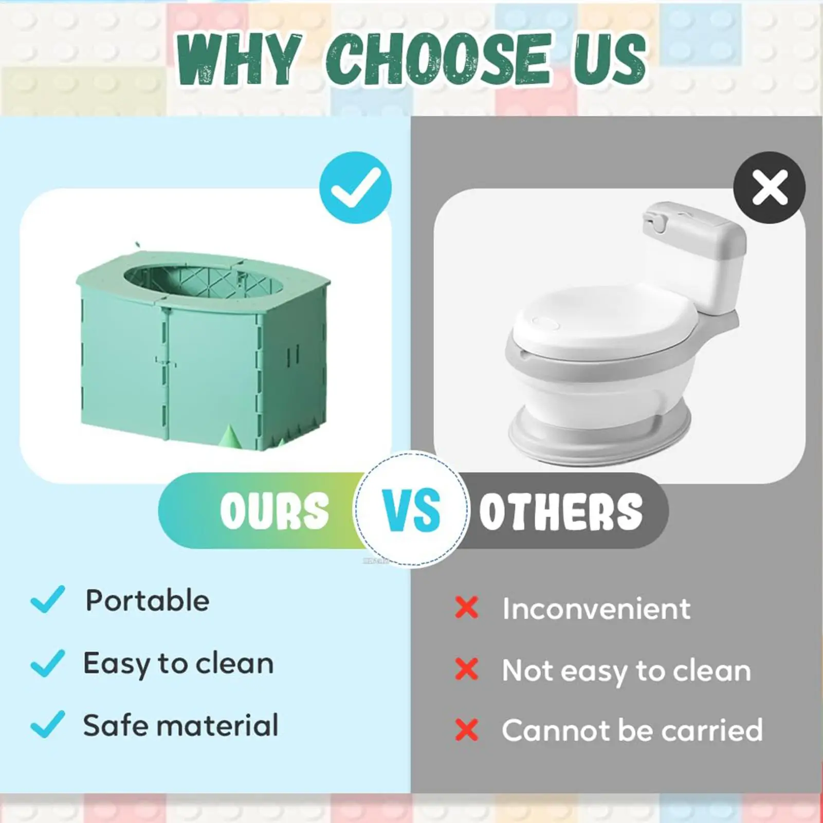 

Складной дорожный горшок для малышей, портативный многоразовый детский туалет для кемпинга, путешествий, вождения на большие расстояния, дорожные поездки