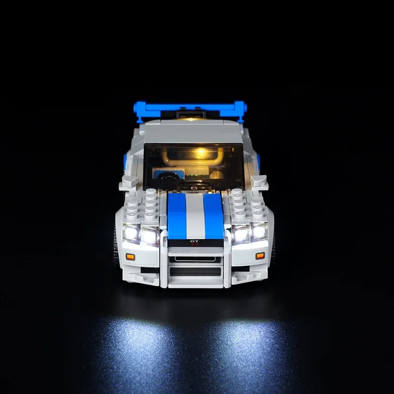 No Bricks LED Light Set for 2 Fast 2 Furious Nissan Skyline GT-R R34 Speed Champions 76917