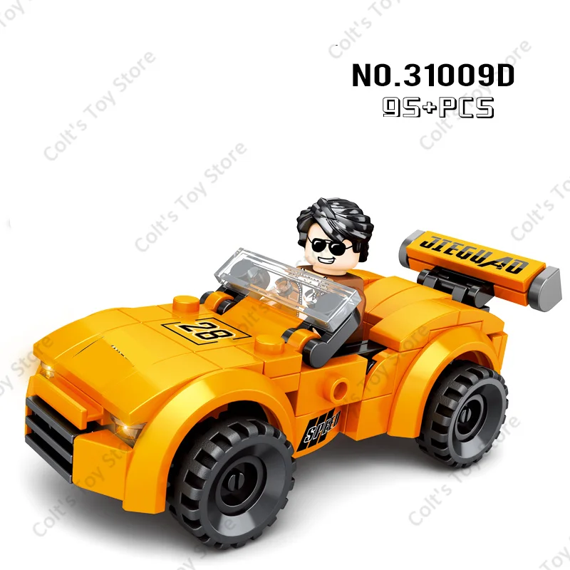 New Speed Championship F1 Super Sports Racing Building Blocks MOC Small Vehicle Car Classic Model Bricks Toys For Kids Gifts