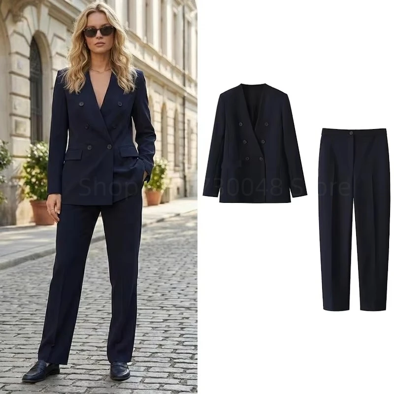 

Elegant Office Lady Business Suit Set Blazers Spring New Women's Clothing Suit Jacket Trousers Casual Pants Set Lady Suit Pants