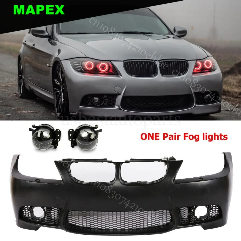 Front Bumper M-Tech Style  Fit for BMW E90 E91 3-Series + Fog lights 2009-2011