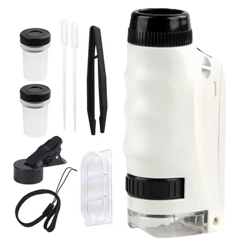 

Kids Portable Microscope 250X Magnification Children's Handheld Microscope Toy With LED Light Scientific Puzzle Toy Outdoor Trip