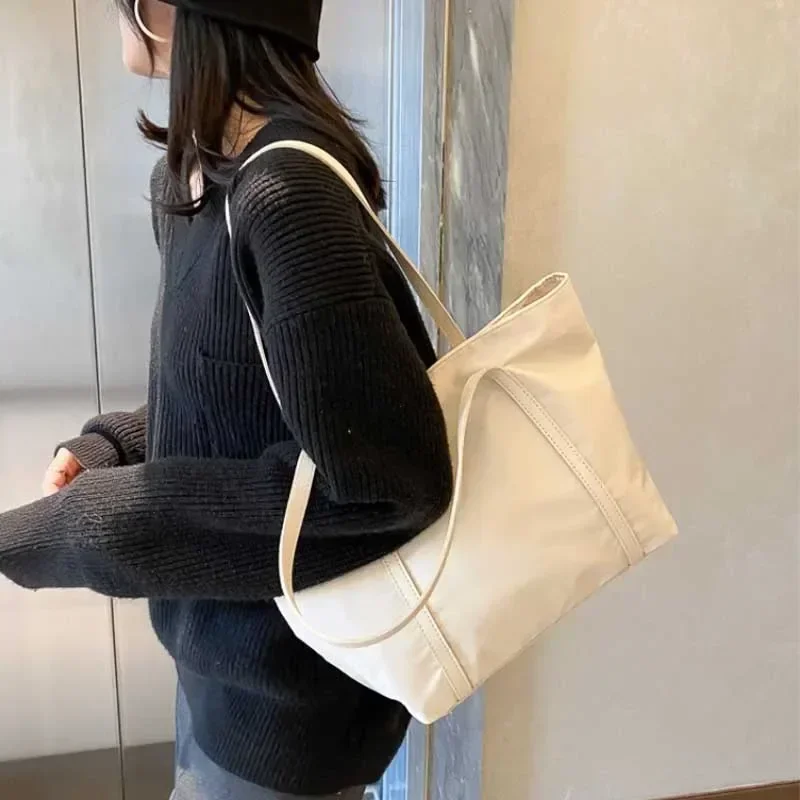 Simple Shoulder Bag Handbag Oxford Top Handle Totes Female Large Capacity Shopping Street Zipper Bags for Women Handbag Tote Bag