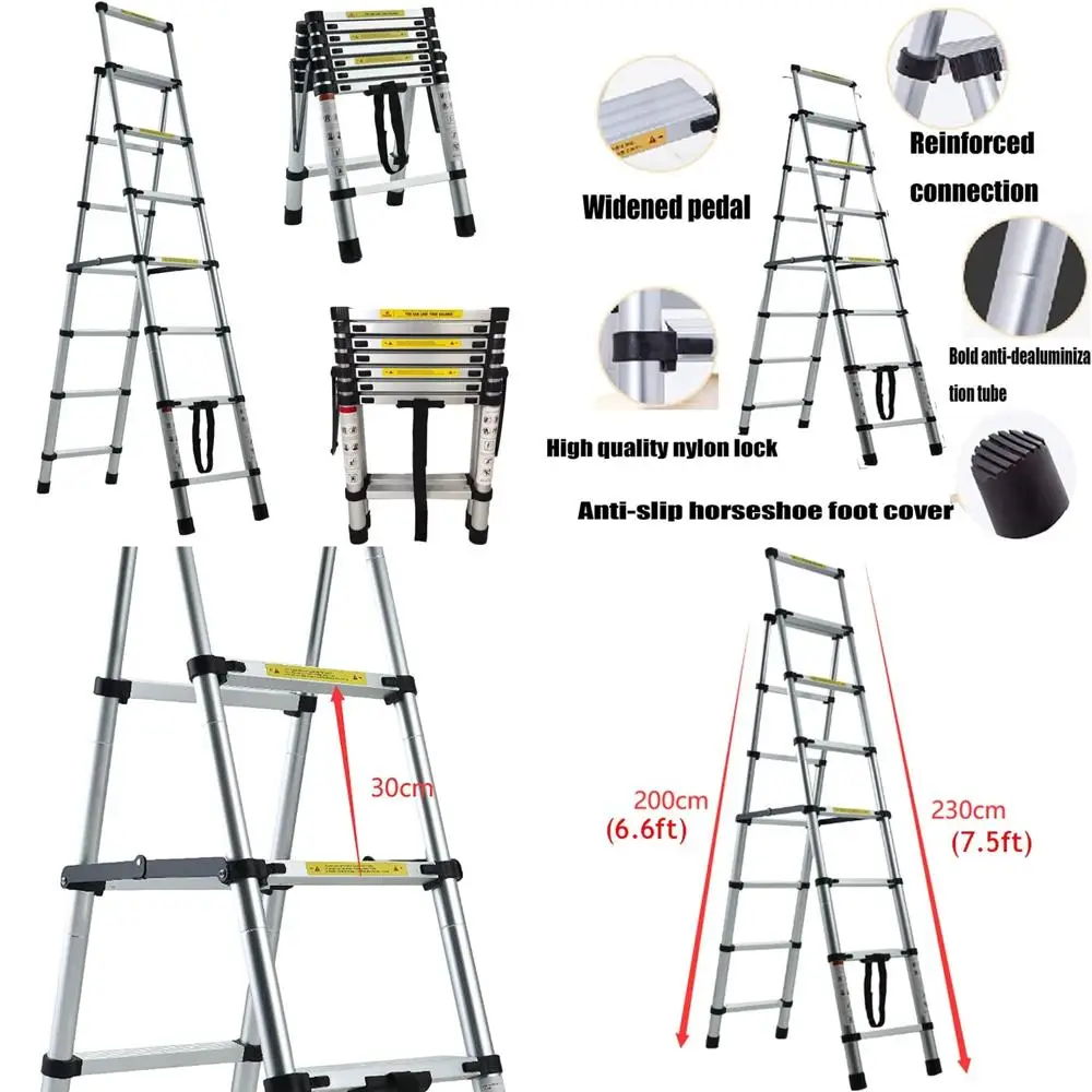 Scaletta pieghevole con corrimano per anziani - Supporto più sgabello di sicurezza a 4 gradini, capacità di 300 libbre