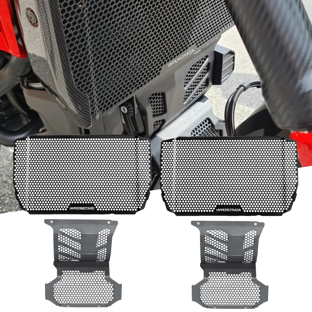 Motorcycle Radiator Guard Grill Cover For Ducati Hypermotard 939 SP Hyperstrada 939 Oil Cooler Guard Engine Hoods Protection set