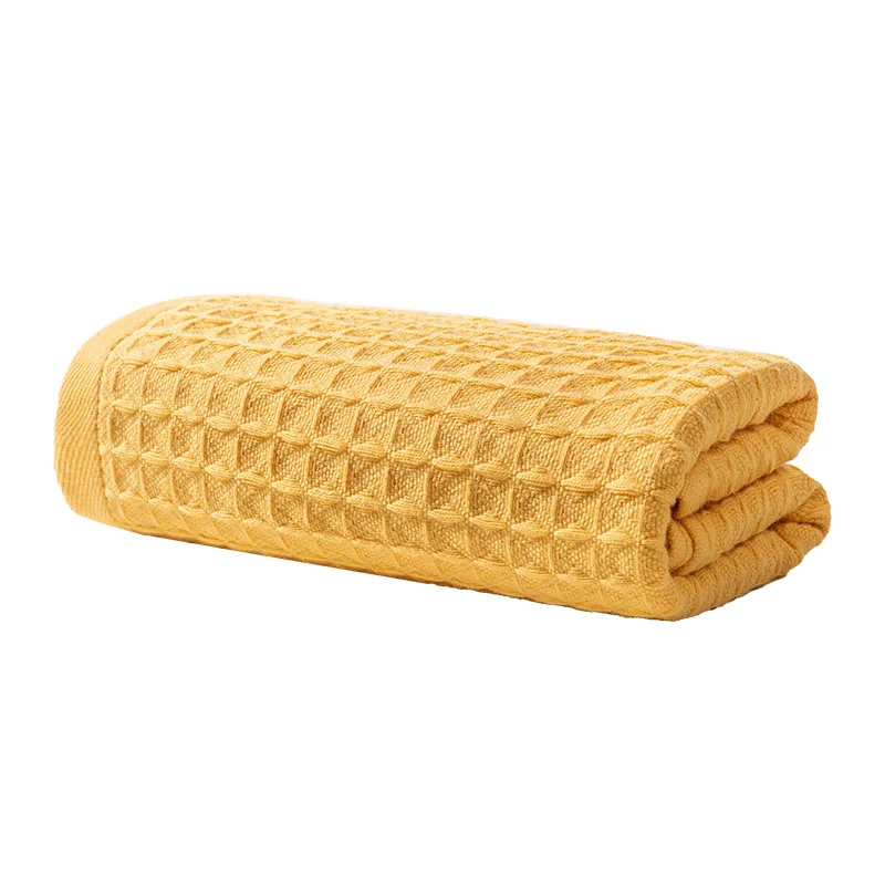 100% Cotton Gauze WaffleWeave Bath Towel Soft Highly Absorbent Home-Use Facial Bath Towel Modern Nordic-Style Minimalist Design.