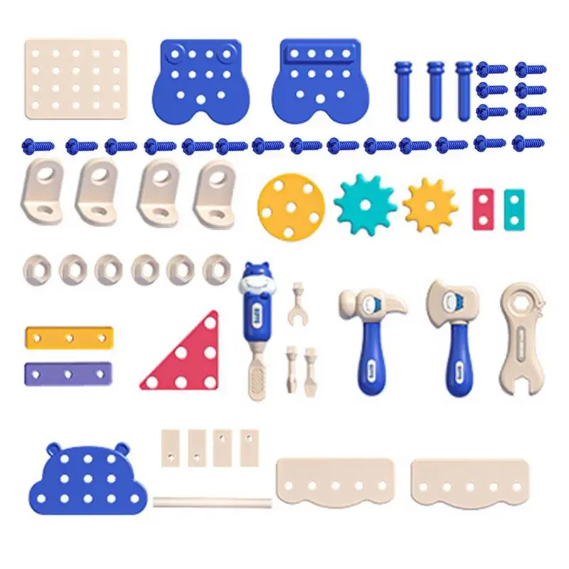 Ensemble de jouets tournevis pour enfants, banc de travail, 60 pièces, ensemble d'outils de jeu, jouets de simulation pour tout-petits, ensemble de jeu créatif pour la maison