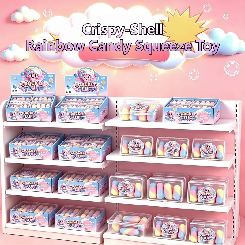 Knuspriges Quetschspielzeug Regenbogen-Bonbon Handgemachter Ball Fidget-Spielzeug Stressabbau Squishy Donut Quetschspielzeug Langsam zurückfedernd als Geschenk für Erwachsene – Detail 5
