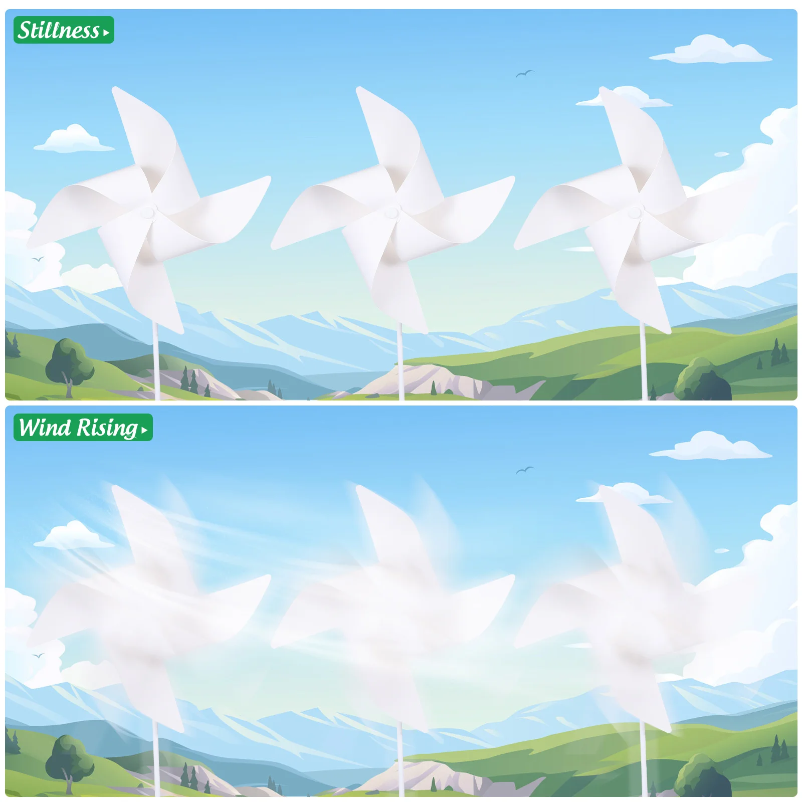 12 Stuks Graffiti Papier Windmolens DIY Tekening Pinwheel Set voor Kinderen Verbeelding Gebouw Hersenen-Hand Coördinatie Plezier Educatief