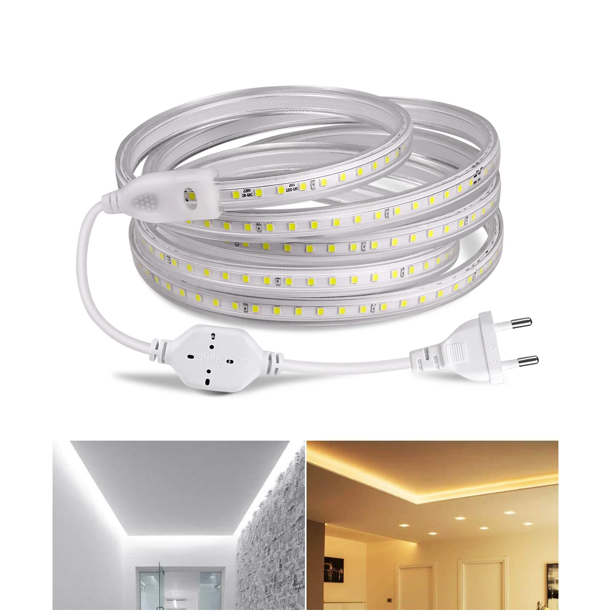 

110V 220V LED Strip Light 2835SMD 120LEDs/m Waterproof led strip High Brightness Flexible Kitchen living room Outdoor LED Light