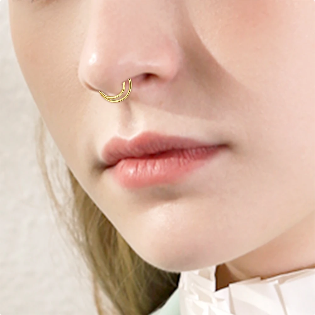 3pcs 18G Stainless Steel Small Nose Rings Body Lip Clips Ear Hoop Tragus Septum Cartilage Piercing Jewelry Gift 8/10/12mm image 5