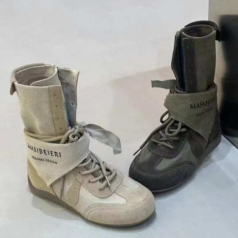 

Women Ankle sneakers Running Shoes Autumn 2025 Casual Walking Canvas Snow Boots Lace Up Round-toed Brand Trendy Zapatillas Mujer