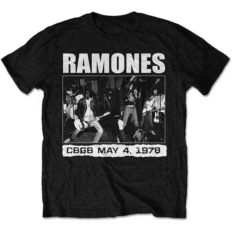 Nueva camiseta de manga corta con estampado de algodón de la banda punk americana legendaria The Ramones - Rock Music