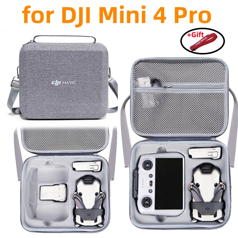 Shoulder Bag For DJI Mini 4 Pro All-in One Integrated Storage Bag Gray Portable Box Case for DJI Mini 4 Pro Accessory Box