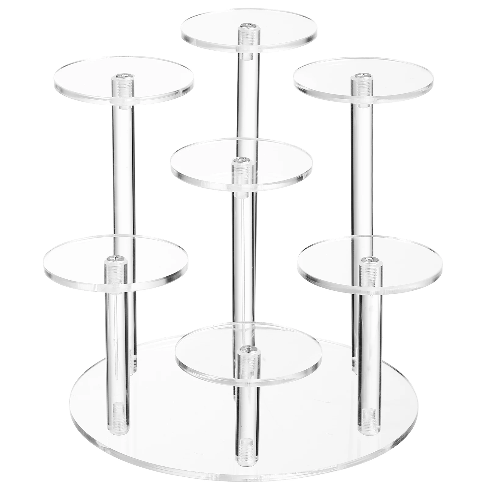 

Clear Acrylic Display Stand Round Multi Tier Shelf For Jewelry Watch Pedestal Riser Organizer Stable Base Easy Assembly