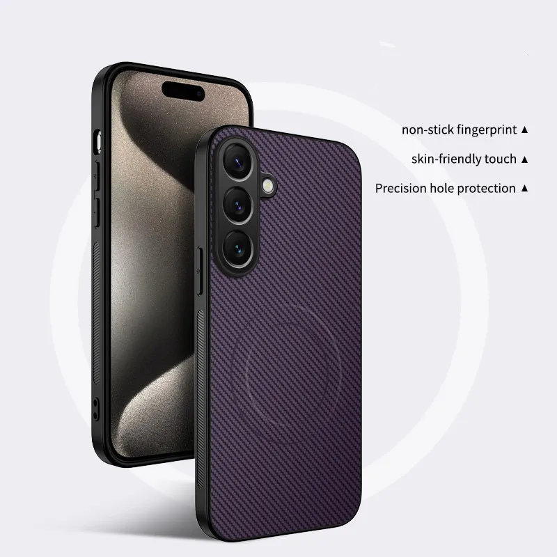 Magnetische Carbonfaser-Handyhülle für Samsung Galaxy A17 A16 A15 A14 A24 A26 A27 A34 A35 A36 A37 A54 A55 A56 A57 5G Textur-Cover – Detail 9