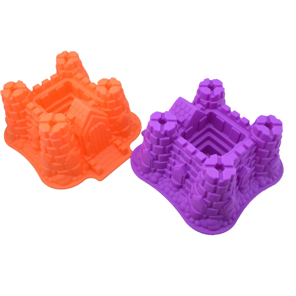 

Castle Shape Silicone Cake Mold 3D Birthday Pan Nonstick Oven Microwave Safe Baking Mold for DIY Cake Bread Forms