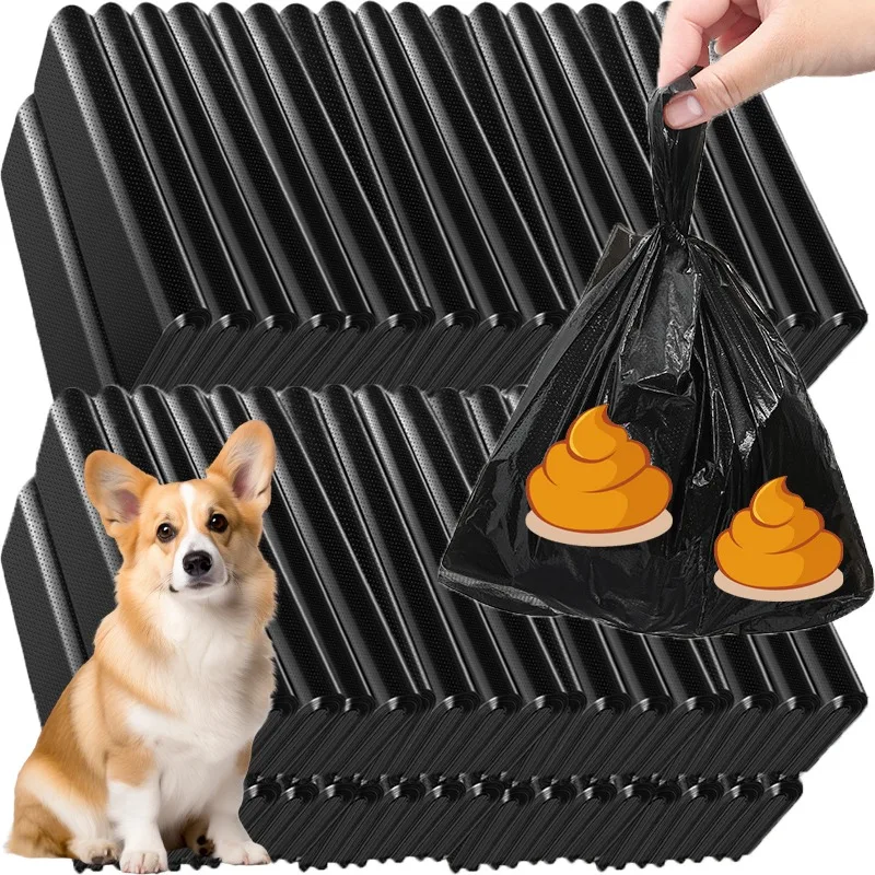 100/500 шт., черные мешки для собачьих какашек, одноразовые мешки для хранения мусора для домашних животных, щенков и кошек, аксессуары для мусора
