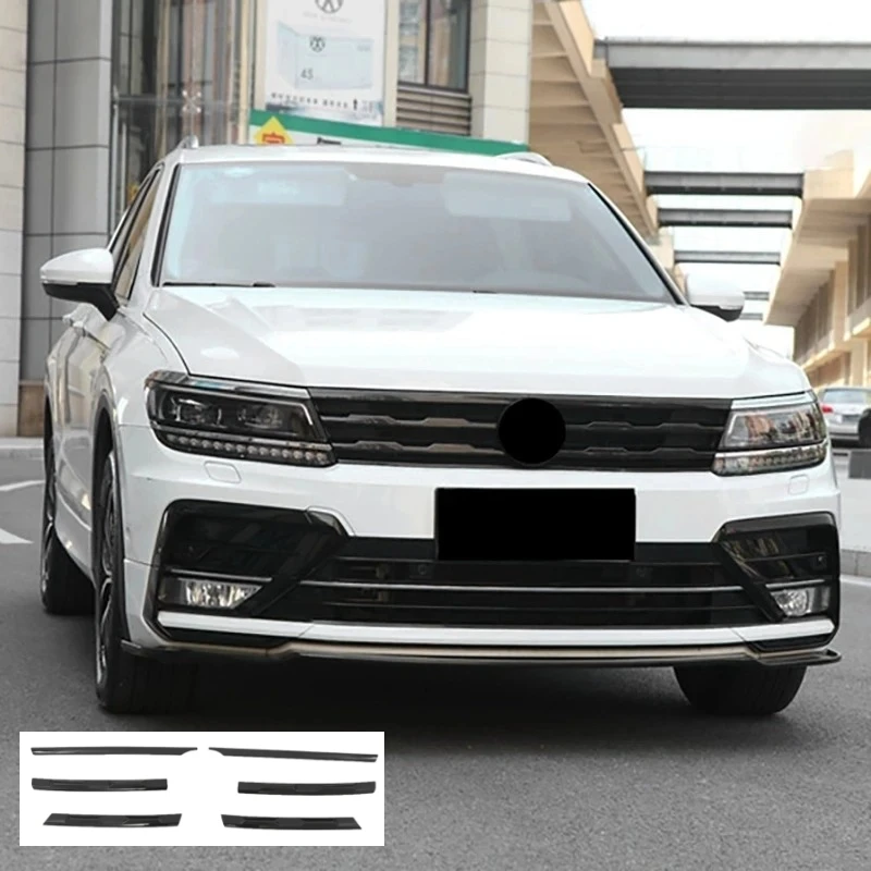 

Комплект из 6 хромированных декоративных накладок на центральную решетку переднего бампера для VW Tiguan MK2 2016-2021