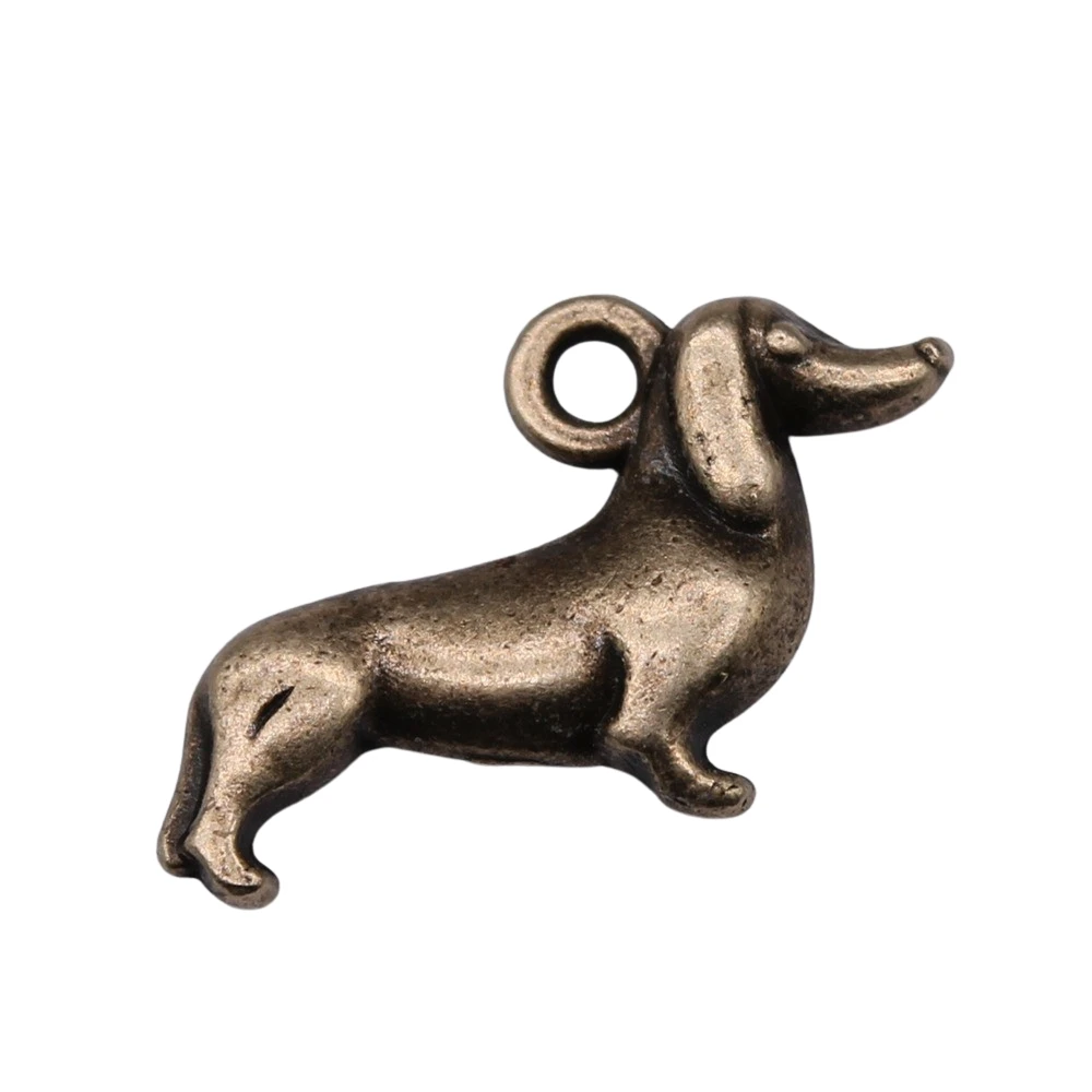 WYSIWYG 10pcs Charms 22x12mm Dachshund Dog Pendants For DIY Jewelry Making Jewelry Findings Antique Bronze Color Alloy Charms