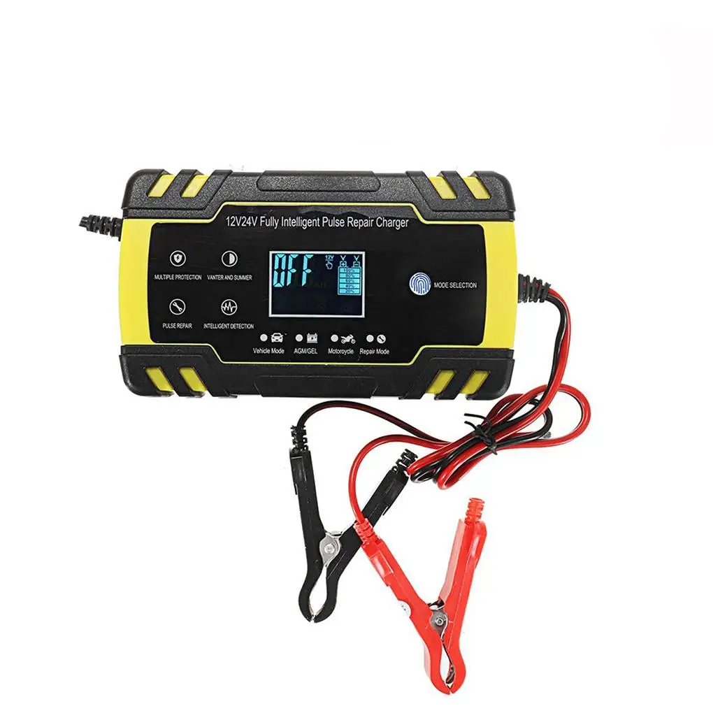 

12V 24V 150Ah Car Motorcycle Vehicles Multi-Function Touch Switch Screen Pulse Repair LCD Battery Charger