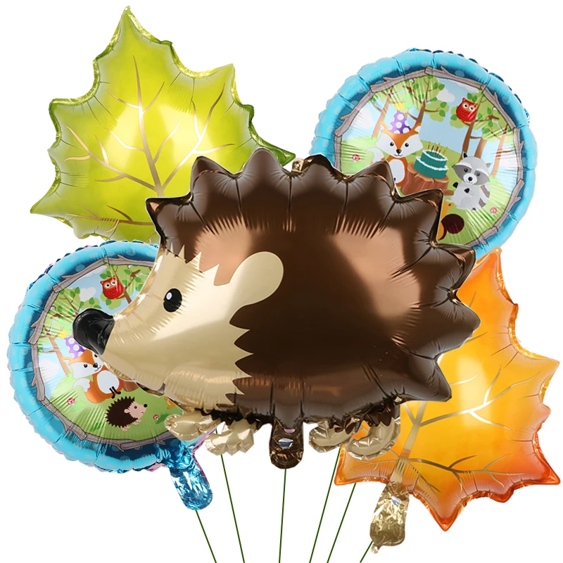 Fox Hedgehog Raccoon Squirrel Animal Foil Balloons Birthday Woodland Forest Theme Party Decor Baby Shower Birthday Party Decors