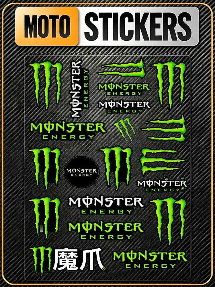 

Светоотражающая водонепроницаемая наклейка Monster Energy для маскировки царапин, подходит для автомобиля, мотоцикла, шлема, холодильника