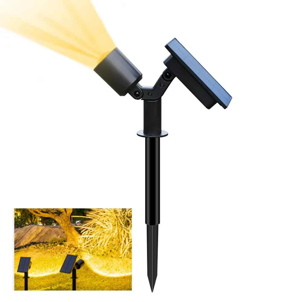 

2 pieces Outdoor Solar Lawn Spotlights With IP65 Waterproof Landscape Lighting Are Suitable For Flags Trees Gardens