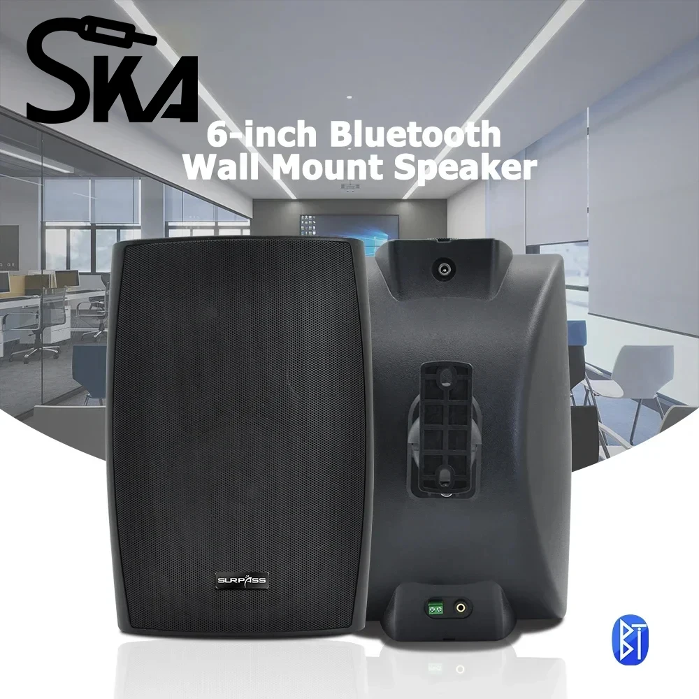 6inch 40W Wall Mount Speaker Bluetooth Wall Speaker System Built-in Class D Digital Amplifier Audio Speaker for  Classroom Store