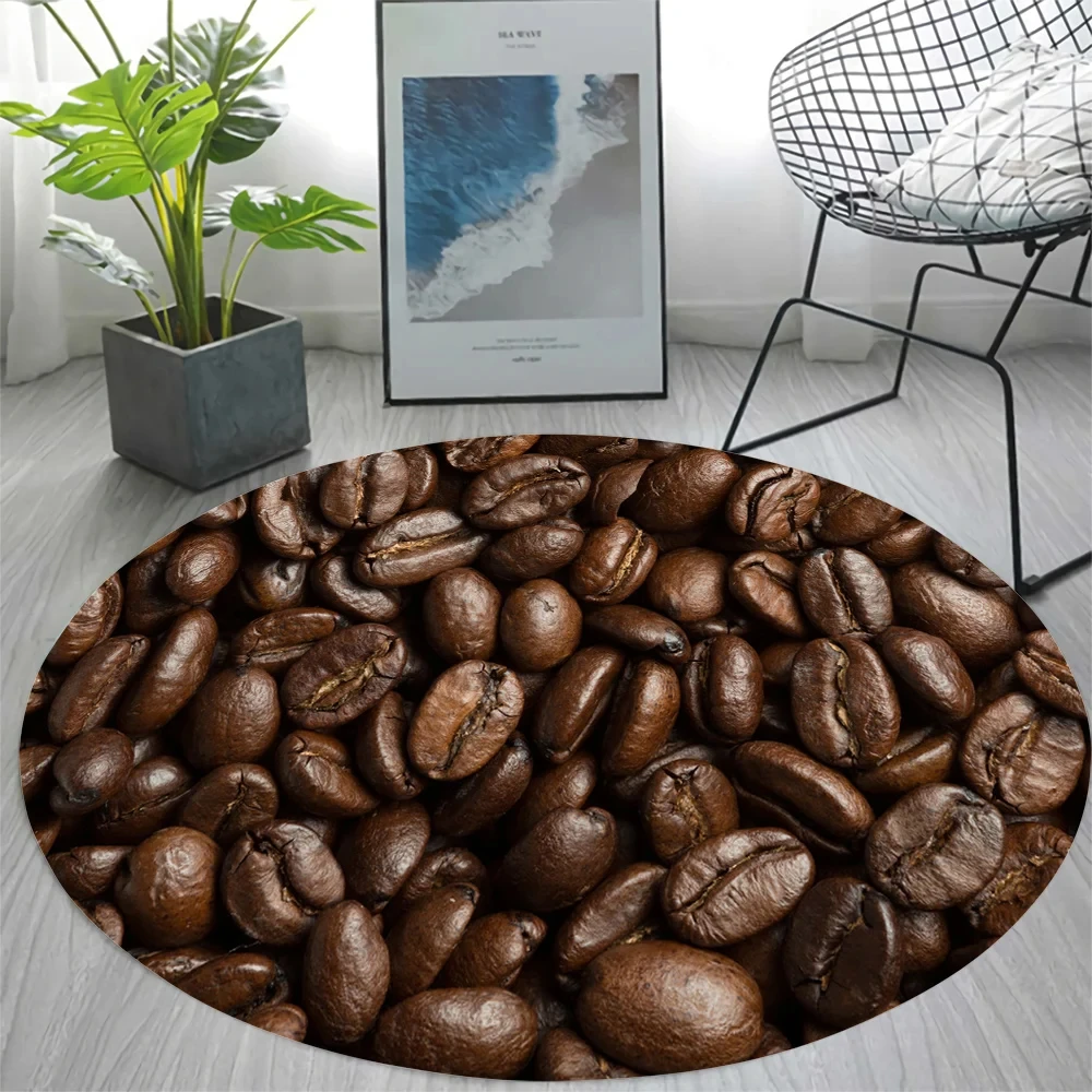 Cashew Nuts Pattern Round Carpet Creative Food Circle Rug Kids Playroom Bedroom Living Room Balcony Floor Mat Home Decor Doormat